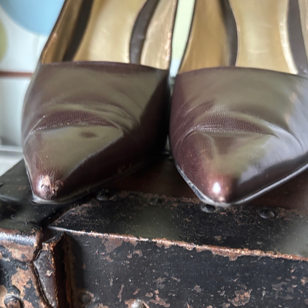 Nine West Dark Brown Women's Heels Leather - Picture 7 of 9